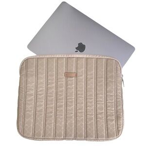 Tumi Nylon Laptop Travel Zip Sleeve Case Beige Tan